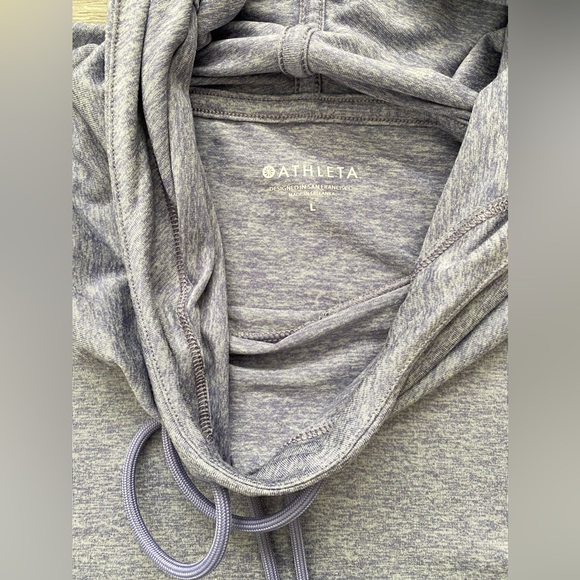 Athleta Uptempo Hoodie Sweatshirt Violet Periwinkle Heather Womens Large - Picture 5 of 6